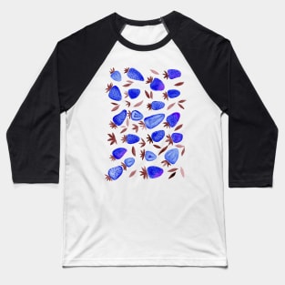 Watercolors strawberries - blue Baseball T-Shirt